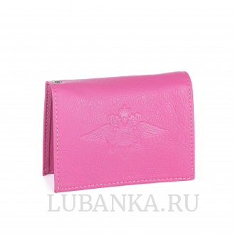 Обложка для удостоверения МВД розовая