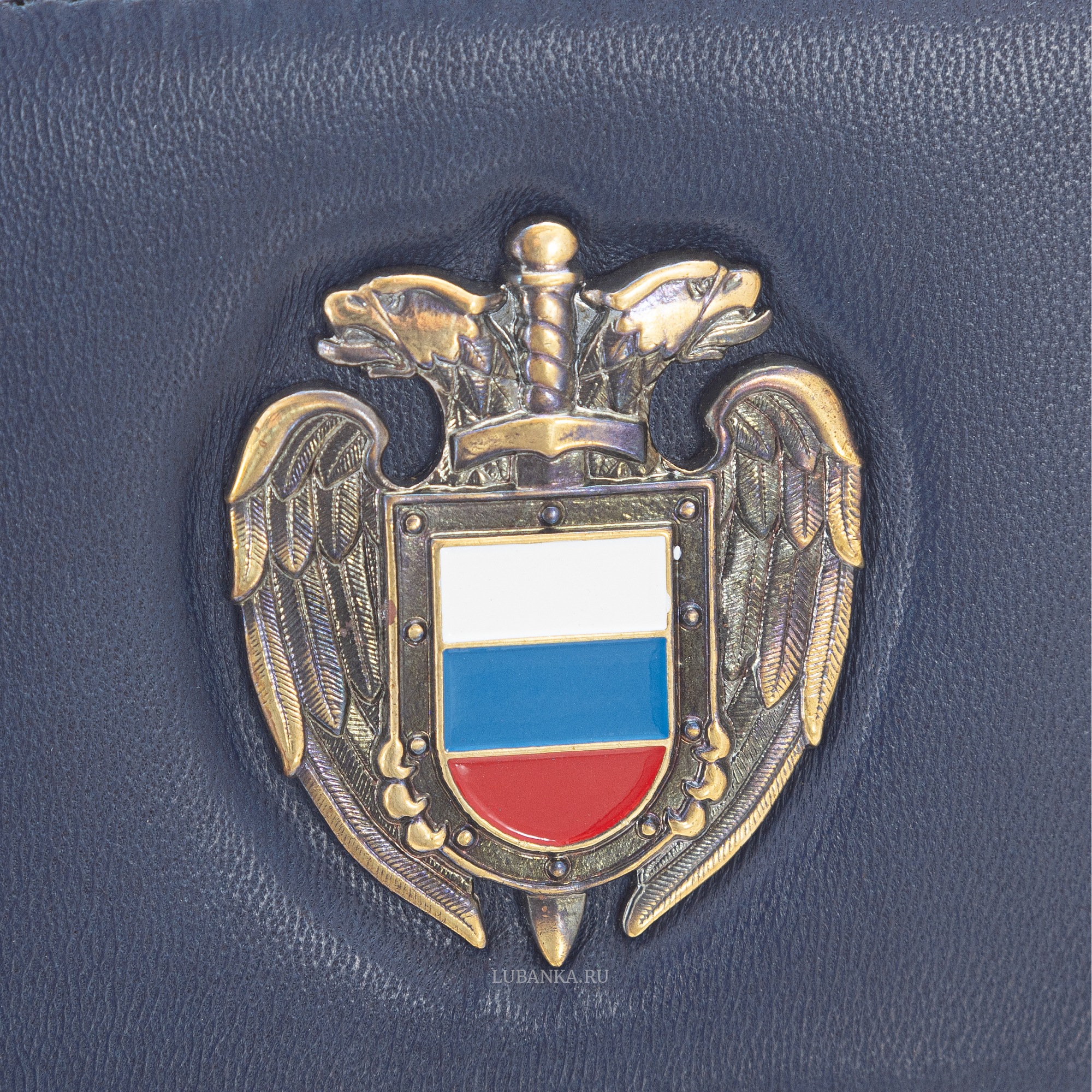 Обложка для удостоверения ФСО с жетоном узкая пухлая темно синяя