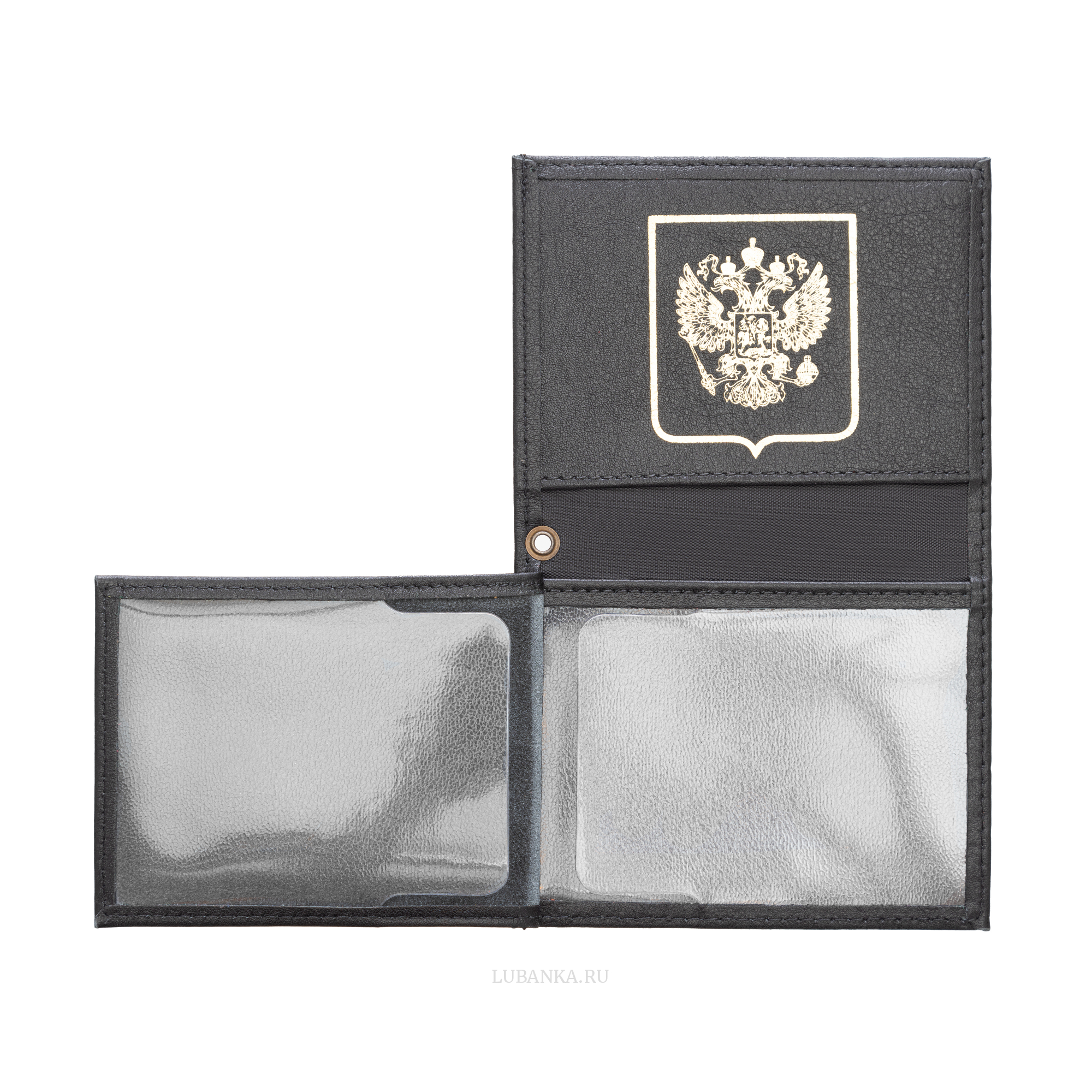 Обложка для удостоверения Россия черная