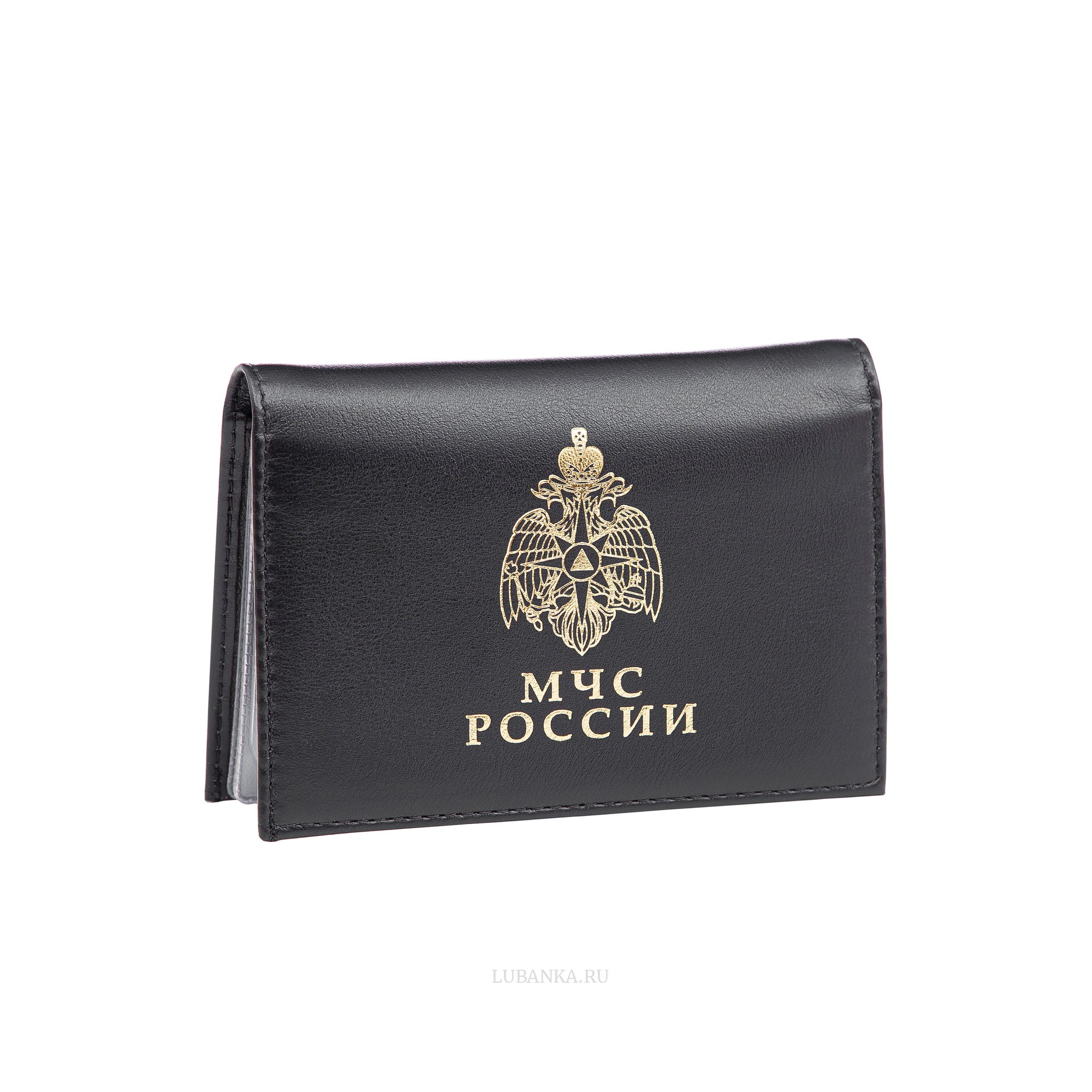 Обложка для автодокументов и удостоверения МЧС с жетоном черная