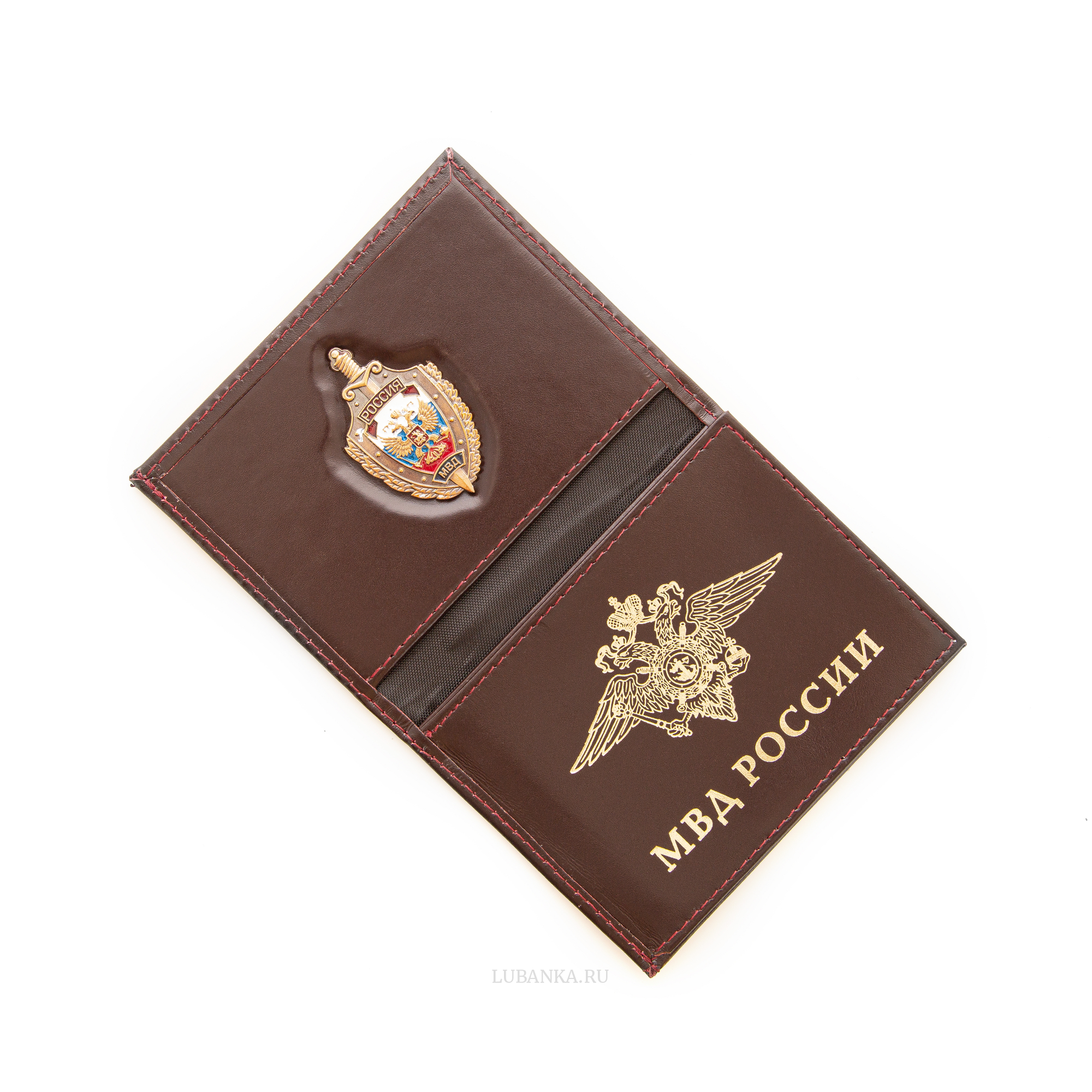 Обложка для удостоверения МВД с жетоном коричневая