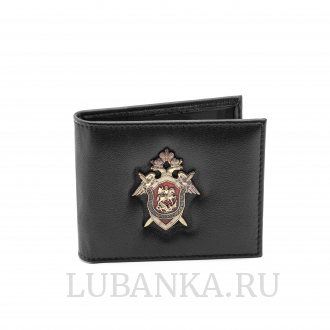 Обложка для удостоверения СКР с жетоном узкая пухлая черная