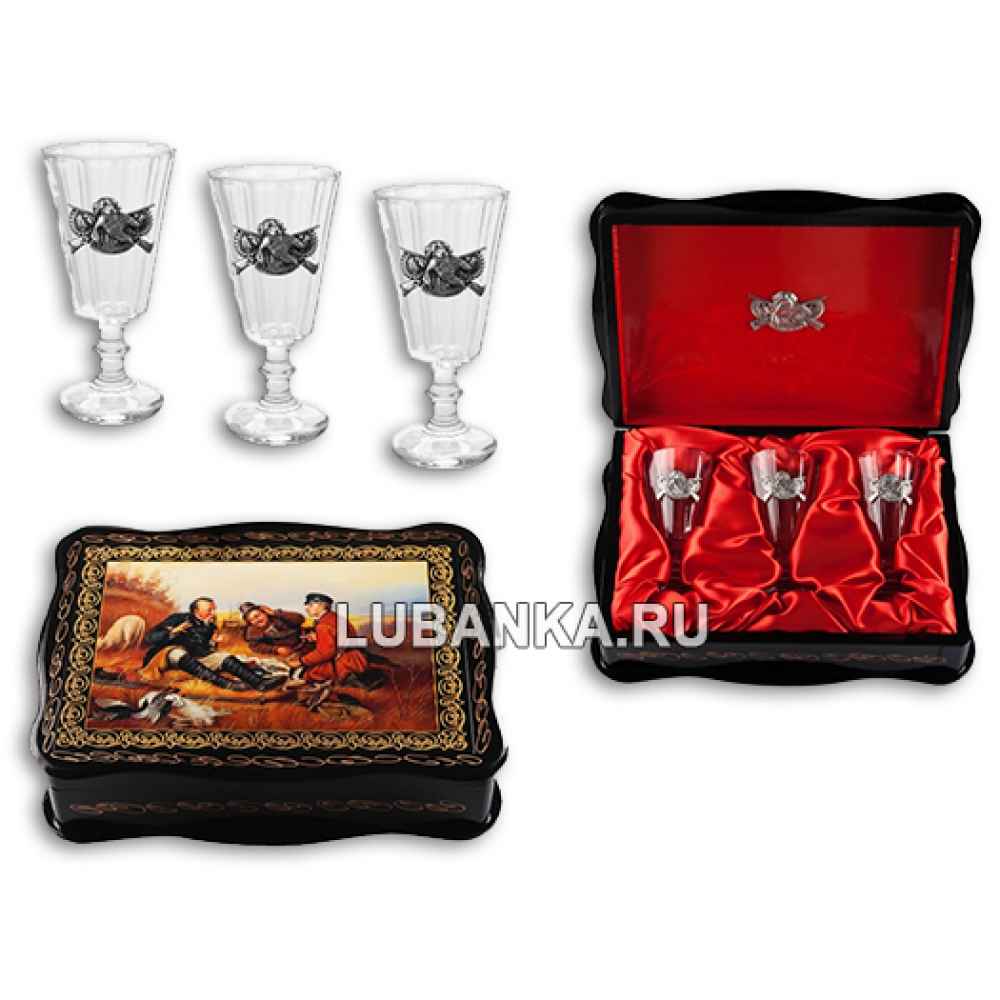 Хрустальные рюмки лафитники «Охотничьи Традиции»