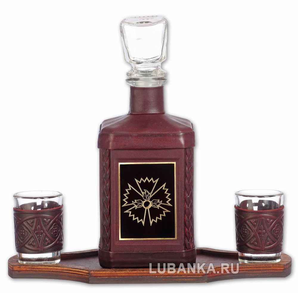 Набор для водки «ГРУ» бордовый