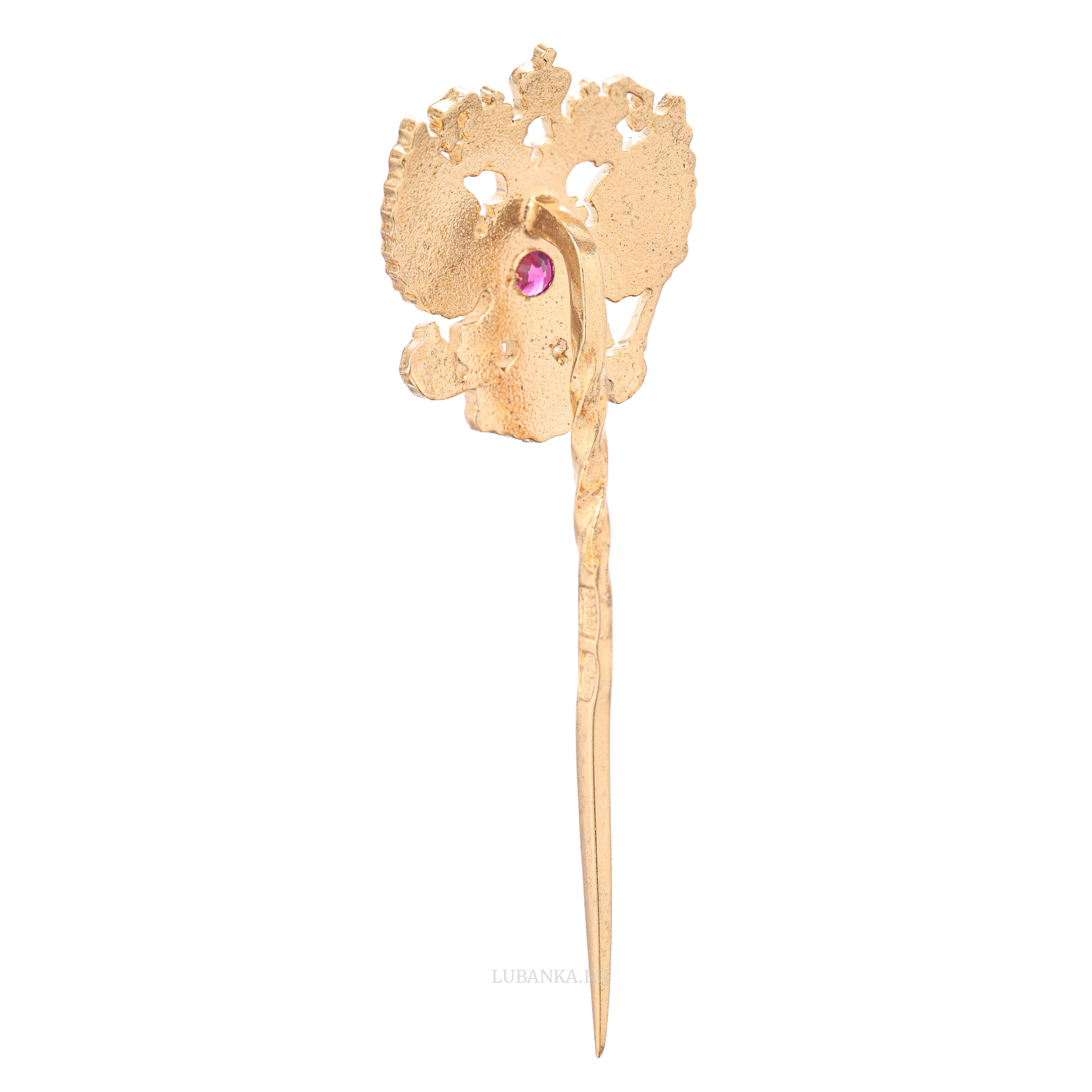 Заколка Герб России серебро с позолотой