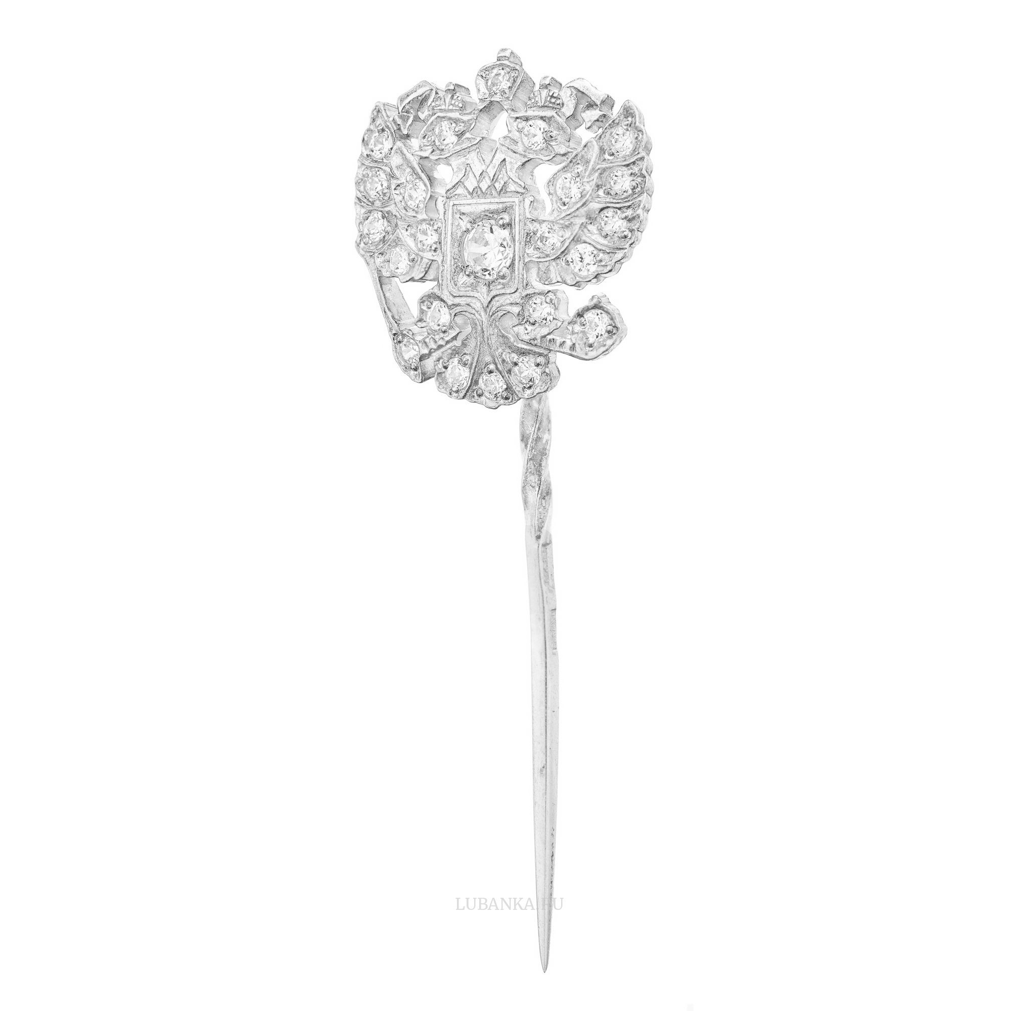 Заколка Герб России серебро