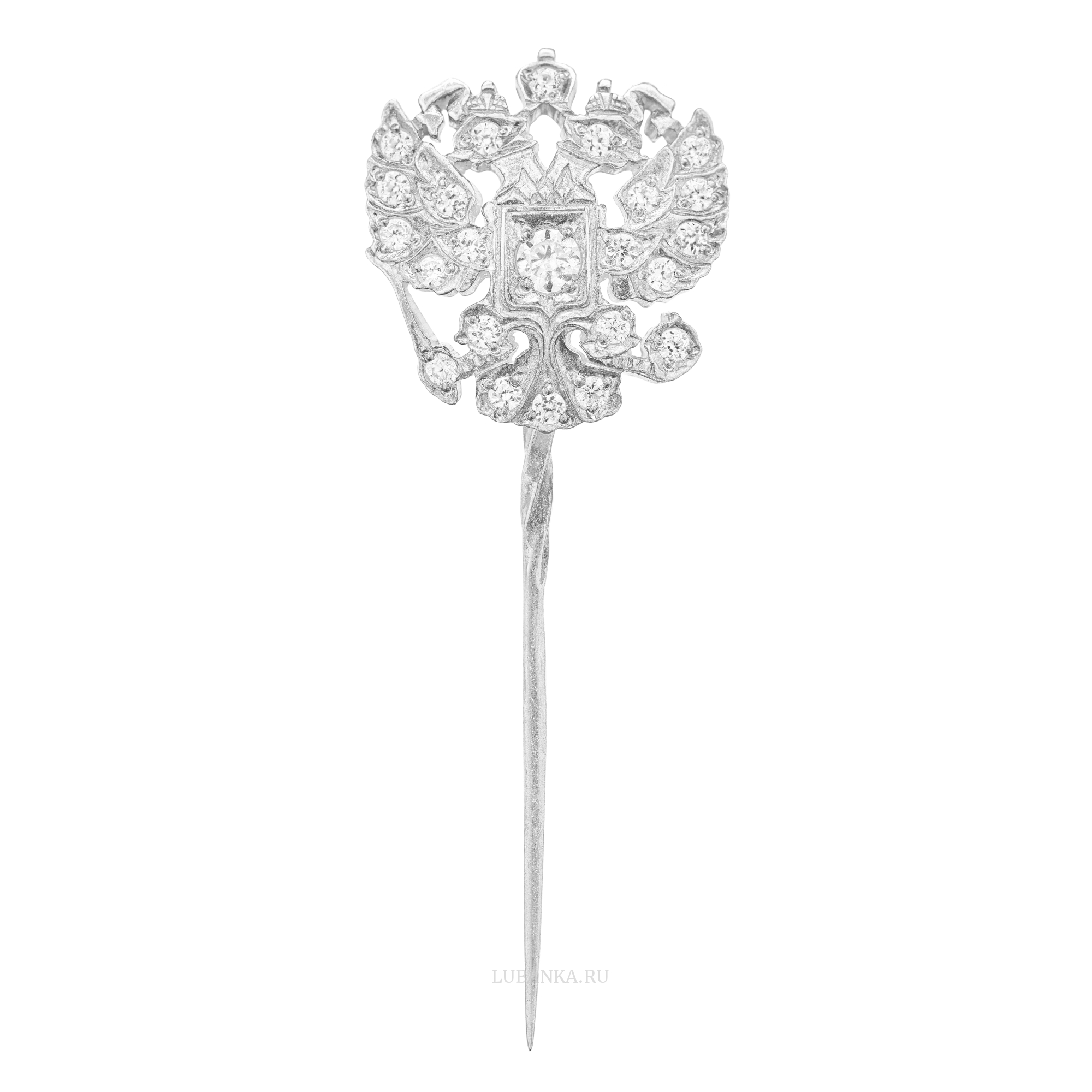 Заколка Герб России серебро