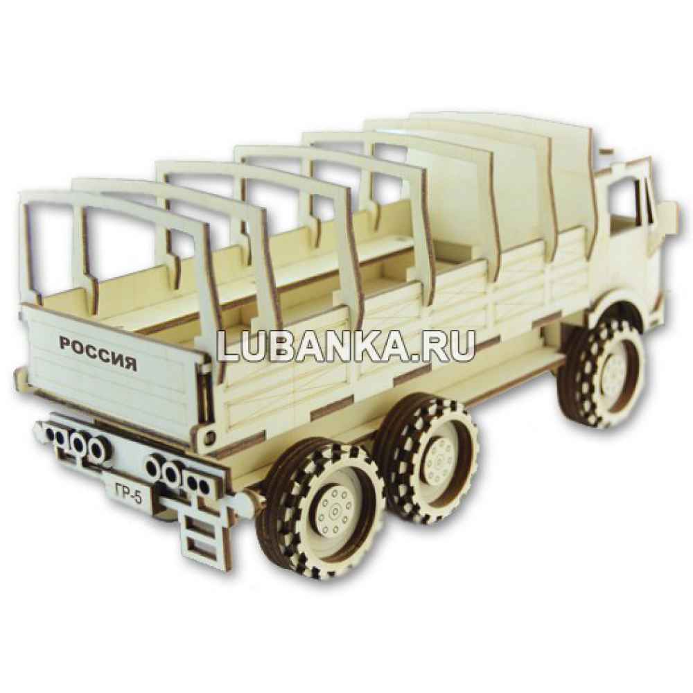 Деревянная модель для сборки «Военный грузовик»