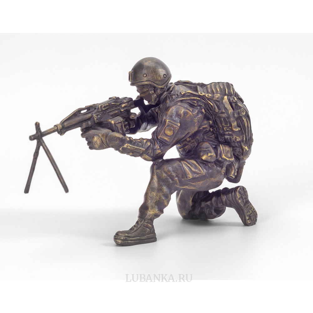 Бронзовая статуэтка «Спецназовец c пулемётом»