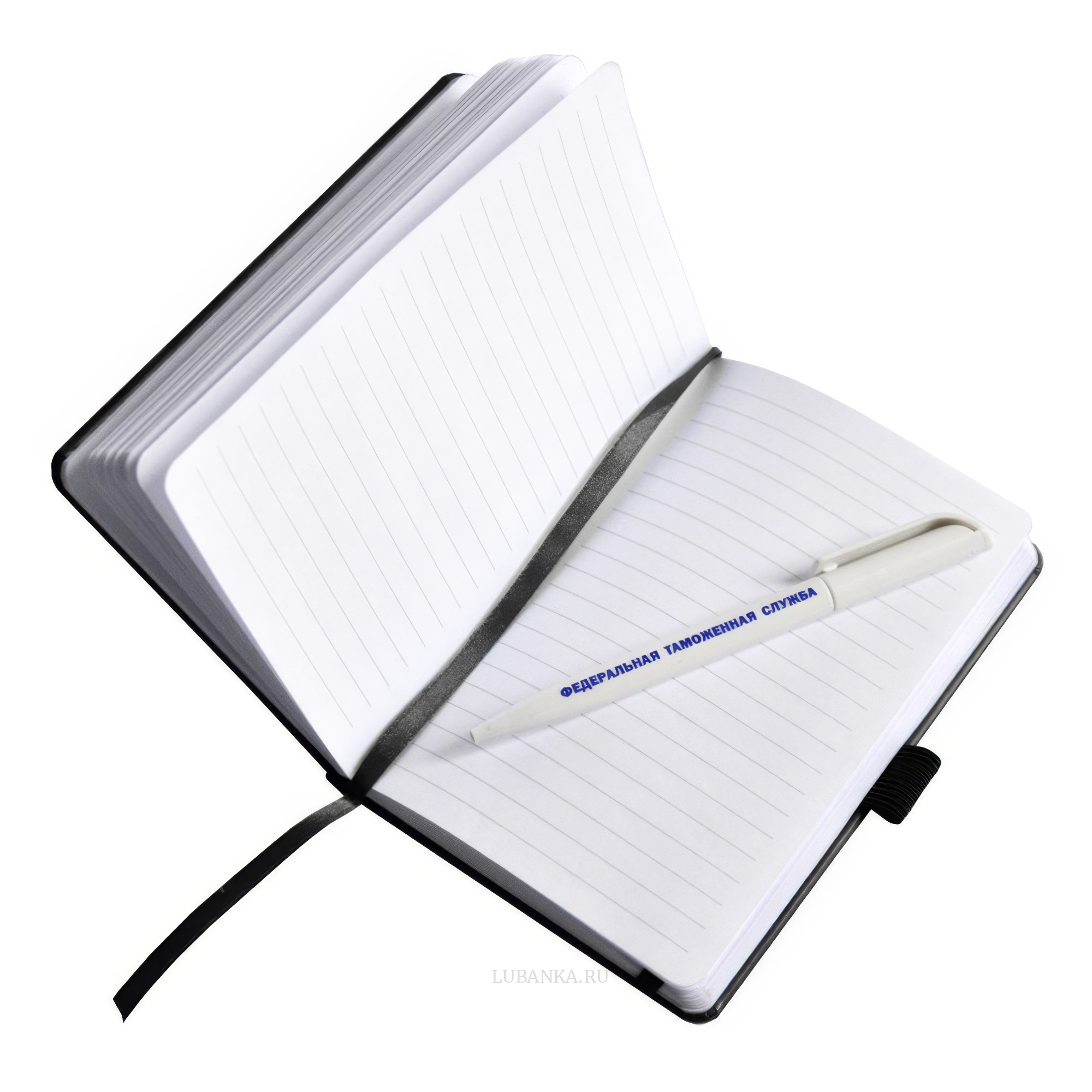 Блокнот с ручкой ФТС черный
